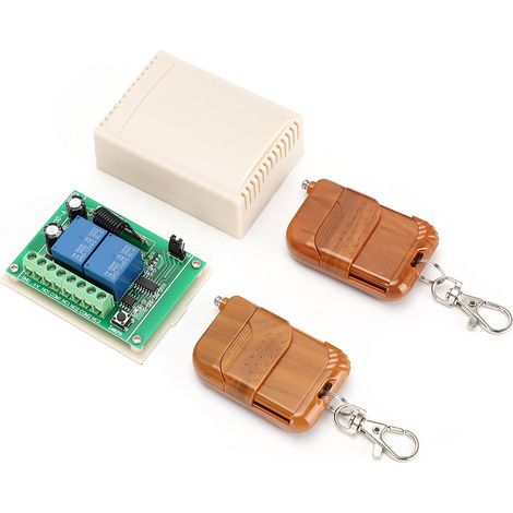 Kit de commande à distance DC12V : récepteur 2 voies + interrupteur à 2 boutons avec code d'apprentissage (1/5)