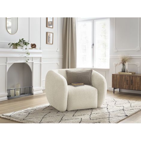 BOBOCHIC - Fauteuil CELINE tissu texturé   Beige (1/5)