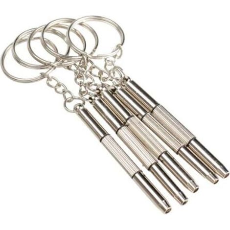 5 pcs/lot 3 in 1 New Sunglasses-Shaped Eyeglasses Repair Kit for Watches Screwdriver with Keychain Portable Screwdriver Hand Tools (1/3)