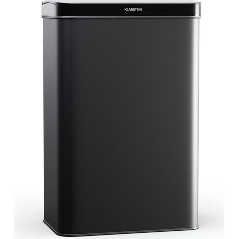 Klarstein poubelle à capteur de mouvement 50 l, noir mat - couvercle soft-close, affichage LED, idéal pour la cuisine - poubelle pour la cuisine, poubelle pour déchets organiques (1/5)