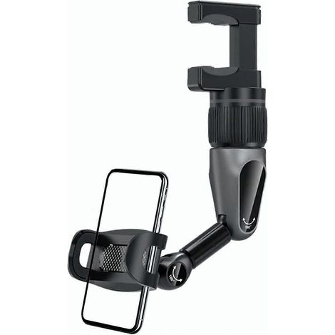 Support de téléphone portable pour rétroviseur, rotatif à 360°, réglable en hauteur, pour une utilisation en intérieur.