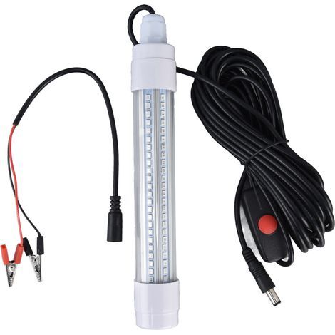 16W AC12-36V 1300lm LED Submersible Fishing Light Night Lure Bait Detector for Aquarium Blue (1/5)