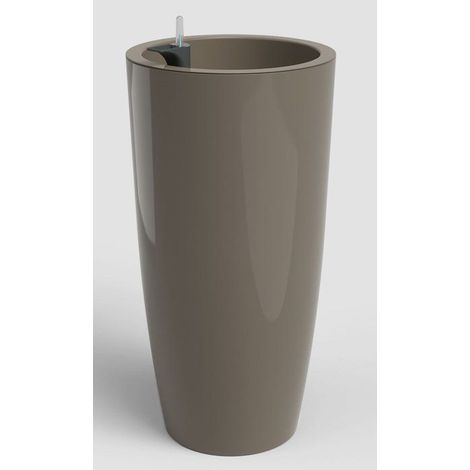 Pot de fleurs - ARTEVASI - Santorini SWS 65 BR - Intérieur/extérieur - Plastique - Ø33 x H65 cm - 43 L - Taupe (1/5)