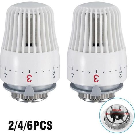 Têtes Thermostatiques pour Radiateur M30 × 1,5 mm – Lot de 2, 5 Réglages, Protection Antigel (1/5)
