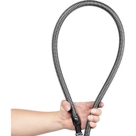 Câble de nettoyage de drains 100 FT x 3/4 pouce en acier,nettoyeur professionnel pour tuyaux de 3,9 à 7,9 pouces avec 4 coupeurs (1/5)