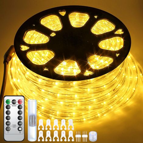 30M LED Tube Lumineux Exterieur Blanc Chaud Avec Télécommande 6 Modes d'éclairage Minuterie, 1080 LED Tuyau Lumineu Etanche IP65,Tuyau Lumineux LED pour Noël, Jardins (1/5)