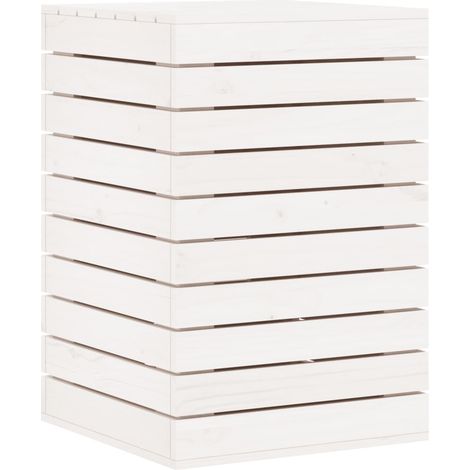 Panier à linge,Panier à vêtements blanc 44x44x66 cm bois massif de pin CFW655473 (1/5)