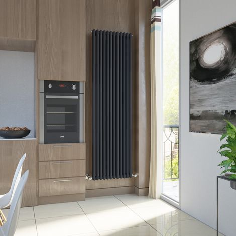 ELEGANT 1800 x 554 mm Anthracite Traditional Vertical Column Radiator Cast Iron Style Designer Bathroom Radiator (1/5)