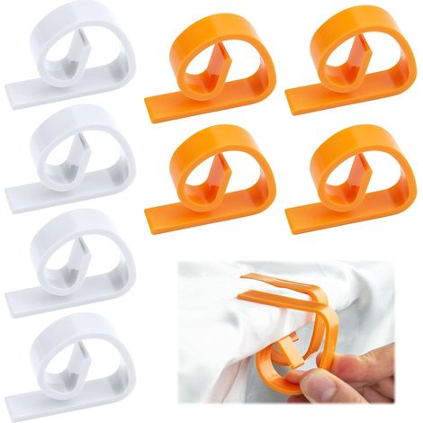 Lot de 8 pinces à nappe en plastique orange et blanc antidérapantes, pour extérieur cuisine bureau et restaurant (1/5)