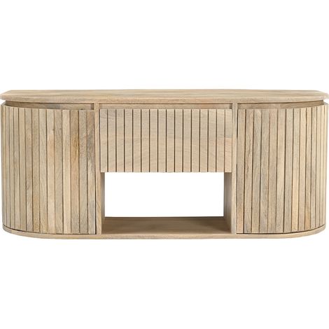 Meuble de salle de bain suspendu en bois manguier massif L110 cm BALDO (1/5)