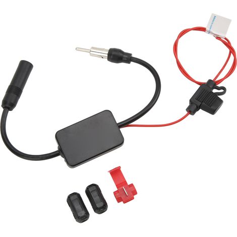 Antenne Amplificateur de Signal Radio FM AM Auto 88-108MHz 12V Anti-Parasites Universel (1/5)
