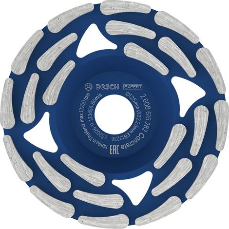 Bosch Grinding Head EXPERT Concrete Diamond Grinding Head, 125 x 22.23 x 5 mm 2608615282