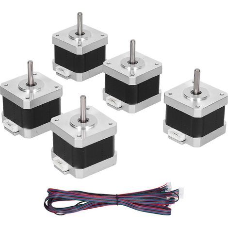 5-teiliges Schrittmotor-Set: Hohe Präzision, stabil, gleichmäßige Drehzahl, geräuscharm, für 3D-Drucker, XYZ-Achse (1/5)