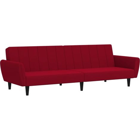 Schlafsofa 2-Sitzer Weinrot Samt vidaXL (1/5)
