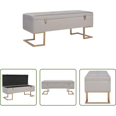 vidaXL Banc de salon - Banc avec compartiment de rangement 105 cm Gris Velours (1/5)