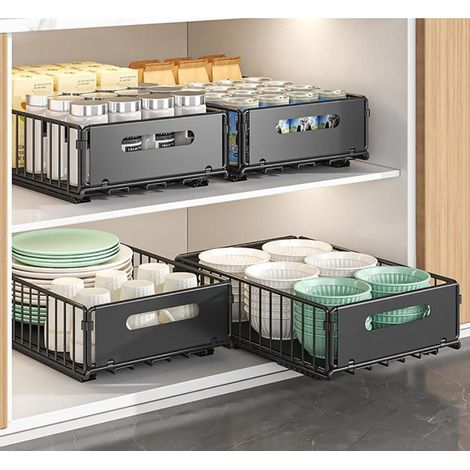 Teleskopschublade ausziehbar 4St&xFCck 38D X 25W X 10H CM Schwarz (1/5)