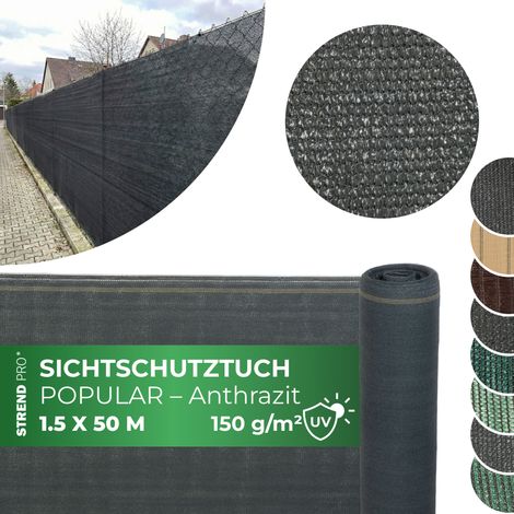 Sichtschutzgewebe POPULAR.NET 1,5x50 m, HDPE, UV, 150 g/m2, 90% anthrazit (1/3)