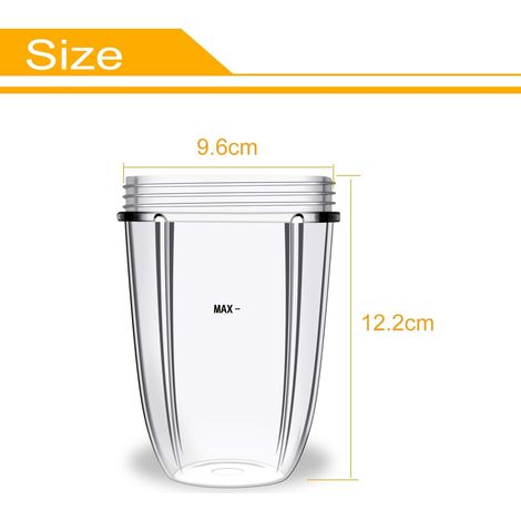 Convient pour un gobelet de 532 ml (18 oz) pour les pièces de rechange compatibles avec les mixeurs-blenders et centrifugeuses Nutribullet 600W/900W (2 pièces). (1/4)