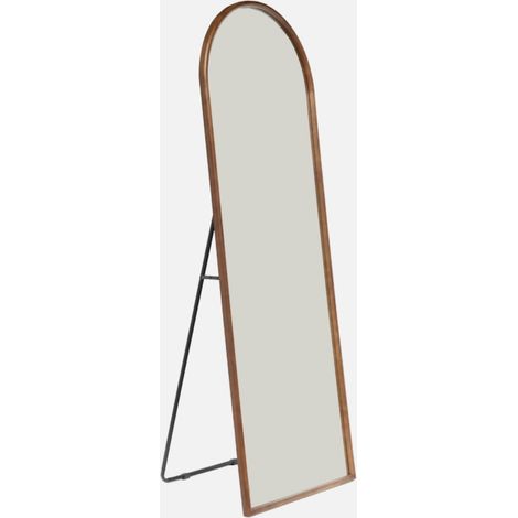 Specchio da terra ad arco in legno di hevea con base in acciaio, 170 cm (1/5)