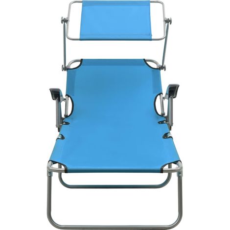 Maison Exclusive - Lettino Prendisole con Baldacchino in Acciaio Blu