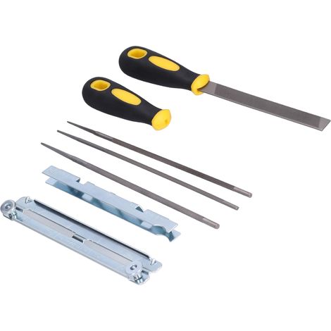 Tragbarer Kettensägenkettenschärfer – Flachfeilen-Set 3/16 Zoll, 5/32 Zoll, 7/32 Zoll – Schnelles Schärfen