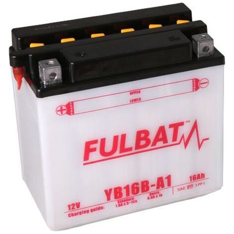 Batterie Plomb Tashima Renforcée 12v, 16a. L: 160, L: 90, H: 161mm, + à Gauche Pour Motos. (livrée Avec Acide Séparé). - Batteri (1/2)