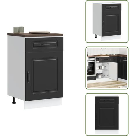 Küchenunterschrank Kalmar Schwarz Holzwerkstoff - Küchenunterschrank - Küchenunterschränke - Spülenunterschrank - Unterschrank Für Küche (1/5)