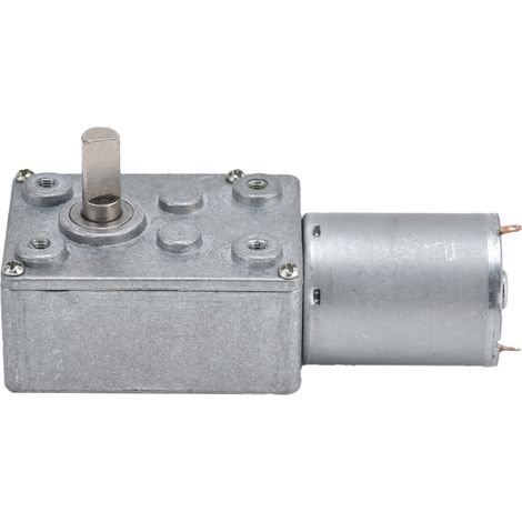 Moteur à engrenage à vis sans fin 24V CC auto-bloquant, réducteur 24RPM, couple élevé JSX330-370, motoréducteur DC compact pour automatismes et bricolage (1/5)