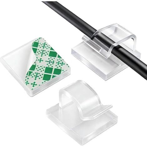 Clips Câbles Adhésifs,60 PCS Attache Auto Collant,Organiseur de Serrage Câble à Forte adhérence pour Bureau,Mur,Maison,Câbles USB (1/5)