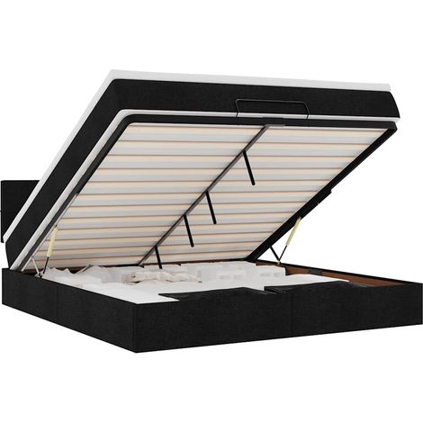 Maison Exclusive - Cadre de lit ottoman avec matelas noir 160x200 cm tissu