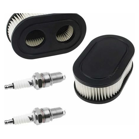 Luftfilter für Briggs & Stratton Motoren 798452 und 5432, Rasenmäher-Luftfilter 593260 mit 2 Zündkerzen (1/2)