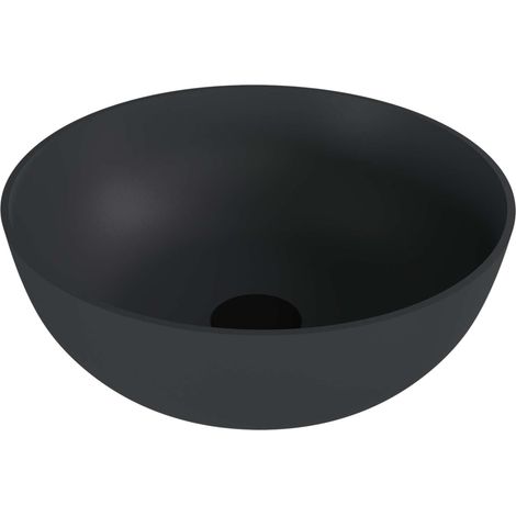 Polysan Banera - Lavabo sobre encimera, diámetro 39 cm, sin rebosadero, sin orificio para grifería, antracita mate 14337.51 (1/5)