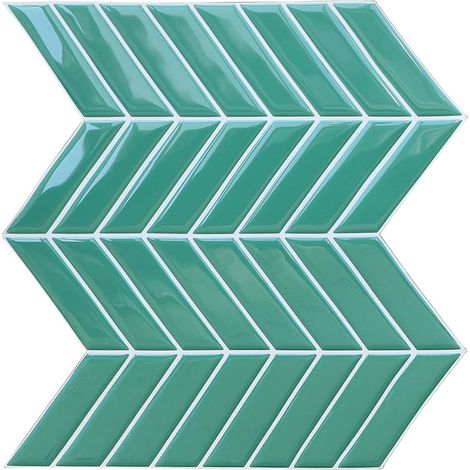 Papier peint autocollant vert 25 x 25 cm, style mosaïque, film décoratif imperméable