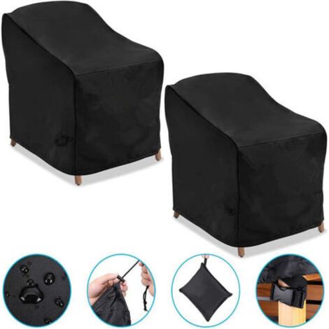 (2pcs) Outdoor Deep Seating Garden Chair Cover 210D Waterproof, 97 x 79 x 74 cm (1/5)