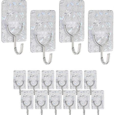 Klebehaken, Universalhaken, Küchenwandhaken – 16er-Pack nahtlose Haken (1/5)