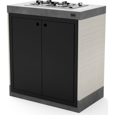 TUOZI - Module Stand PLAN/VENIT Gaz 78 pour Barbecue en Béton Préfabriqué (Blanc, gris, noir - 78 x 47 x 47 cm) - Usage Extérieur