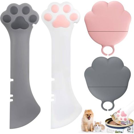 Ensemble de 2 cuillères pour aliments pour animaux, ouvre-boîte et cuillère en silicone, cuillères en silicone (1/5)