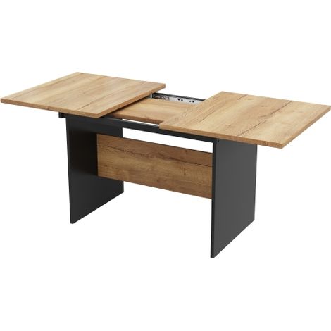 Table à manger extensible bois naturel 140-180x80 cm 4-6 pers