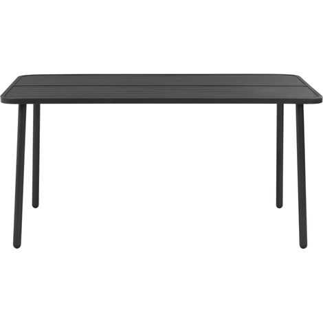 Table de jardin Table d'extérieur Gris foncé 150x90x72 cm Acier (1/4)