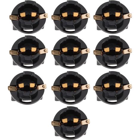 10pcs Ampoules Base Douille Titulaire Coin à Verrouillage par Torsion Tableau de Bord pour T10 501 168 194 Type Miniature Coin Base Ampoules (1/5)