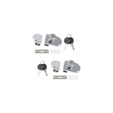 Lot de 2 verrous en alliage de zinc pour porte de placard en verre ou vitrine de 5 à 8 mm (1/5)