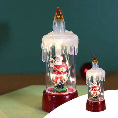 Luminaire De Noël En Résine - Veilleuse Rétro À LED Pour Intérieur Et Extérieur - 13 X 5 X 5 Cm - 1 Pièce (1/5)