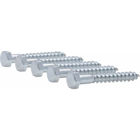 Tirefond tête hexagonale zingué Viswood 8x60 mm (x4 tirefonds)