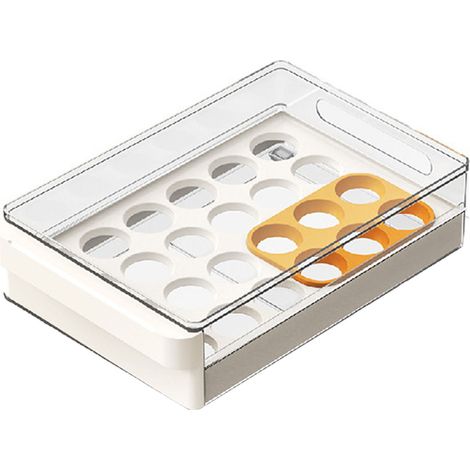 Boîte de rangement œufs tiroir 48 œufs support plastique organisateur frigo cuisine (1/3)