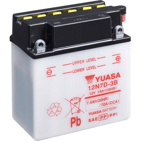 Batterie moto YUASA 12N7D-3B 12V 7.4AH 70A
