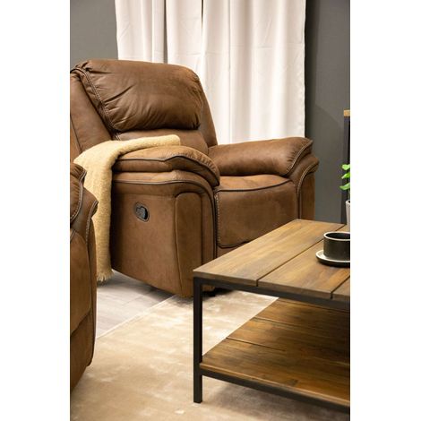 Saranda fauteuil , Recliner avec repose-pieds marron. (1/3)
