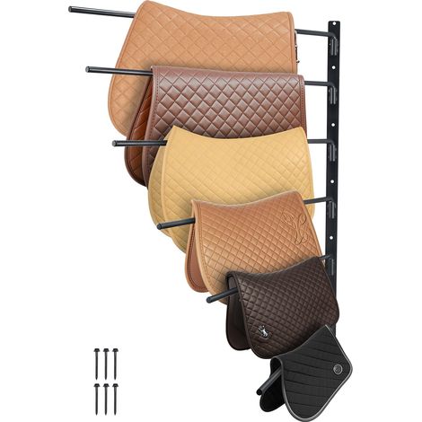 Support de Selle Cheval, 6 Niveaux, Porte-selle Mural Pivotant, Peu Encombrant, Rangement de Couverture et Coussin, pour Matériels de Chevaux d'Équitation, Organisation de Sellerie, d'Écuries (1/5)