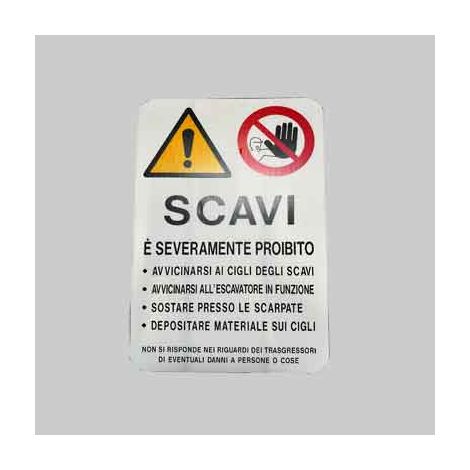CARTELLO 'ATTENZIONE SCAVI' 60x40 cm - 10 pezzi