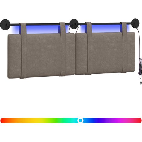 Cabecero colgante Con luz LED Gris PU antiguo vidaXL