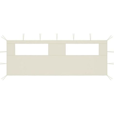 Le kiosque possède des fenêtres sur un mur latéral, mesurant 6 x 2 mètres, et est de couleur beige. (1/2)